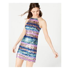AIDAN BY AIDAN MATTOX SEQUINED MESH PARTY DRESS